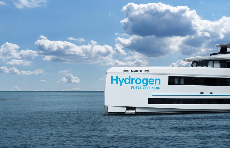 A hydrogen fuel cell yacht A hydrogen fuel cell yacht. Concept