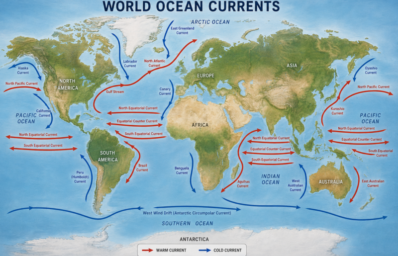 World Map Ocean Currents 2026